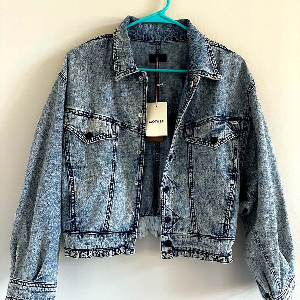 Mother denim the fly away ruffle jacket NWT